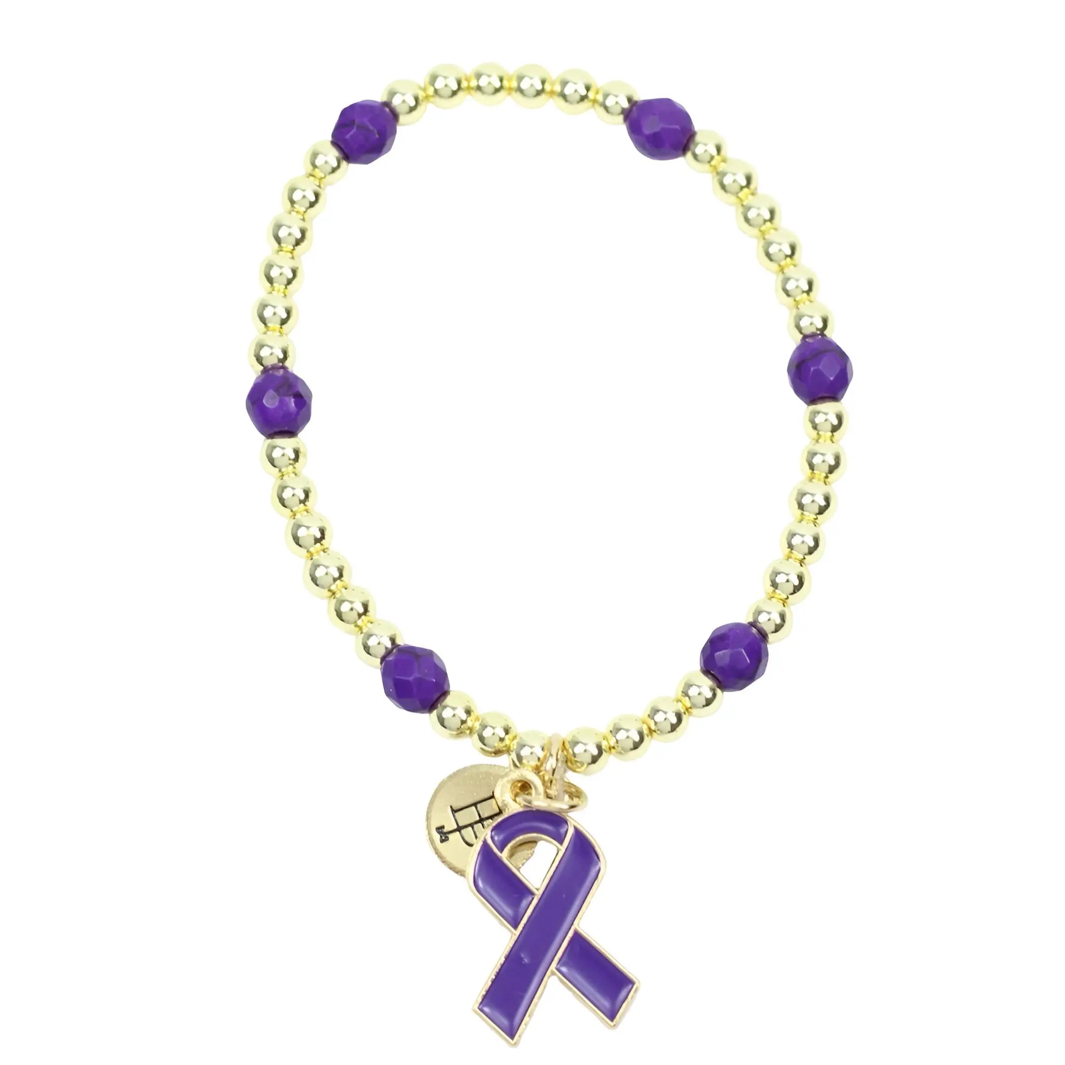 Awareness Ribbon Lexi Stretch Bracelet - Alzheimer's