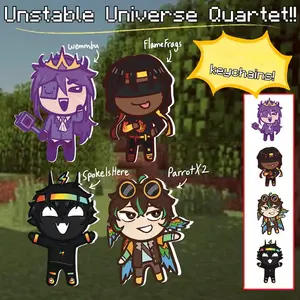 Unstable Universe Quartet Keychains! Cute Kawaii Bag Charm, Key Accessory, Gift for Fans, Collectible Character Charm, for Bags, Keys, Backpacks, Cute Decor, Gift Idea