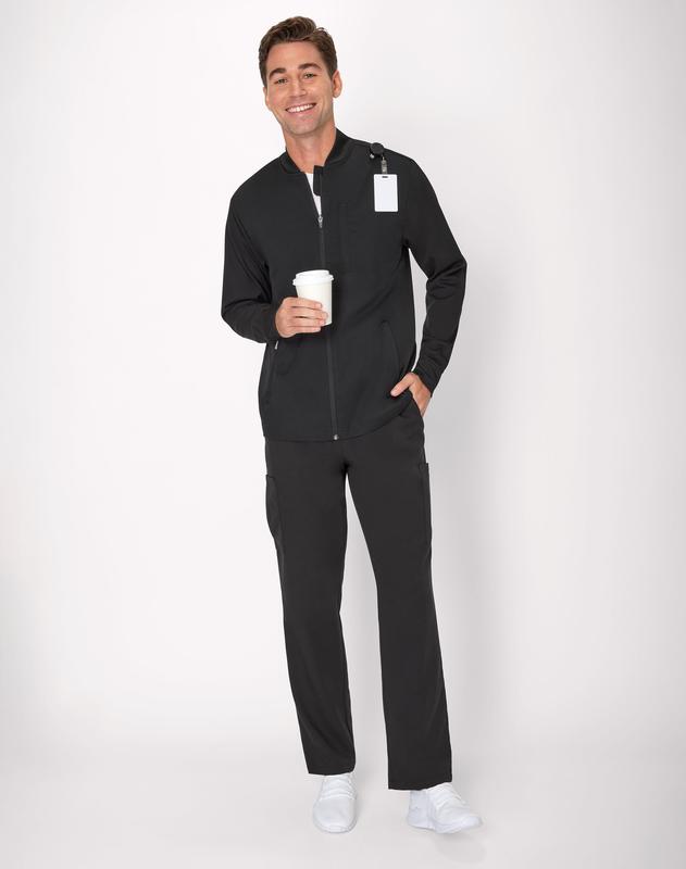 Hanes Comfort Fit Scrubs Men's Full-zip Scrub Jacket Underwear Comfortable Soft Stretch Fabric Breathable Hmb104