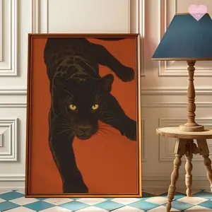 Vintage Leopard Print , Leopard Poster,Vintage Poster, Red Room Decor, Vintage Wall Art, Aesthetic Print Art P