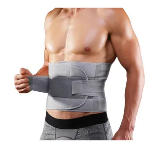 Unisex Compression Lower Back Brace with Fabric Support, Elastic Belly Band Waist Wrap for Sciatica Pain Relief, Fitness & Sports Accessory (Gray, XL)