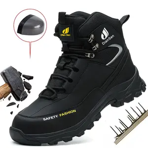 Advanced Color Scheme Waterproof Safety Boots Men Indestructible Steel Toe Work Boots Anti-smash Stab-resistant Safety Shoes work hiking boots sneakers Construction Work Shoes Roofing Shoes