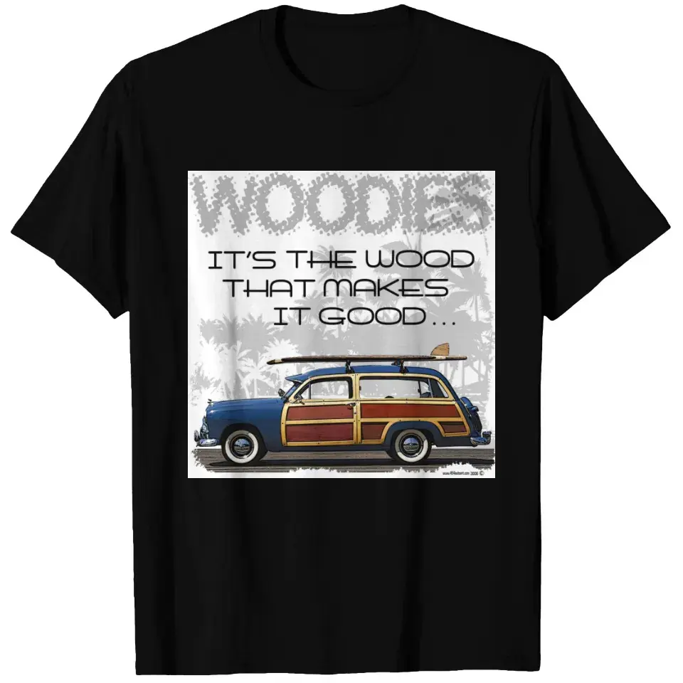 Vintage Woody Wagon Surf Shirt, Retro Woodie Car T-Shirt, Classic Beach Cruiser Tee, Surfing Gift for Him