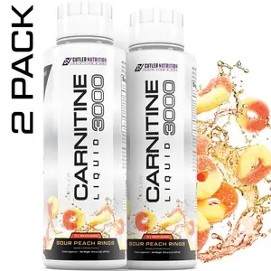 Cutler Nutrition 2 Pack Liquid Carnitine 3000 – Boosts Energy, Supports Sugar Metabolism & Enhances Fitness Recovery
