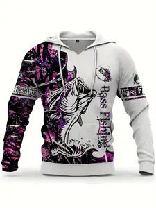 Men's Jumper Casual Fish Series Pattern Animal Print Outdoor 3D Digital Print Hoodie, Long Sleeve Sweatshirts