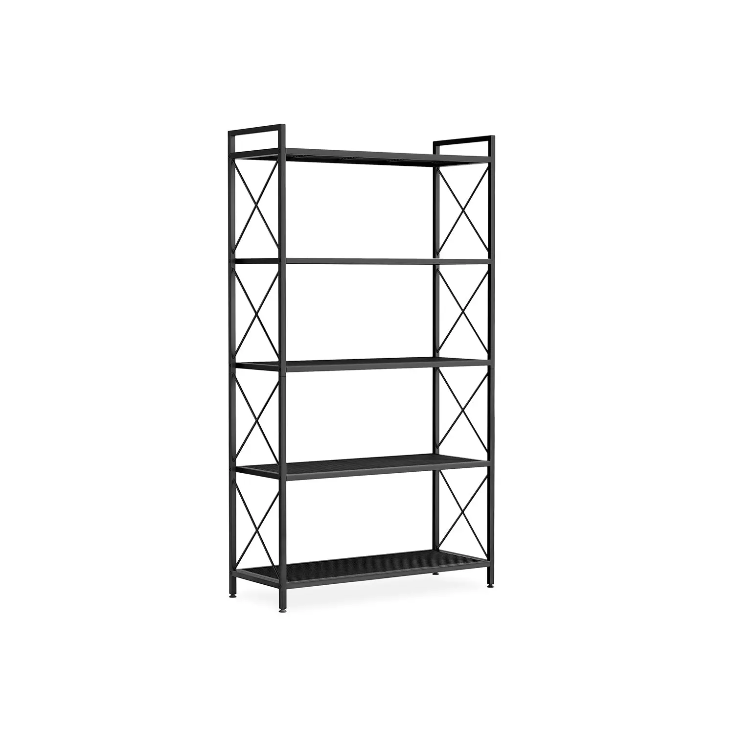 SONGMICS 5-Tier Metal Storage Rack, Adjustable Shelving Unit with X-Side Frames & Dense Mesh for Under Sink Organization, Small Room Ideas, Dorm Room Ideas & Shoes Storage