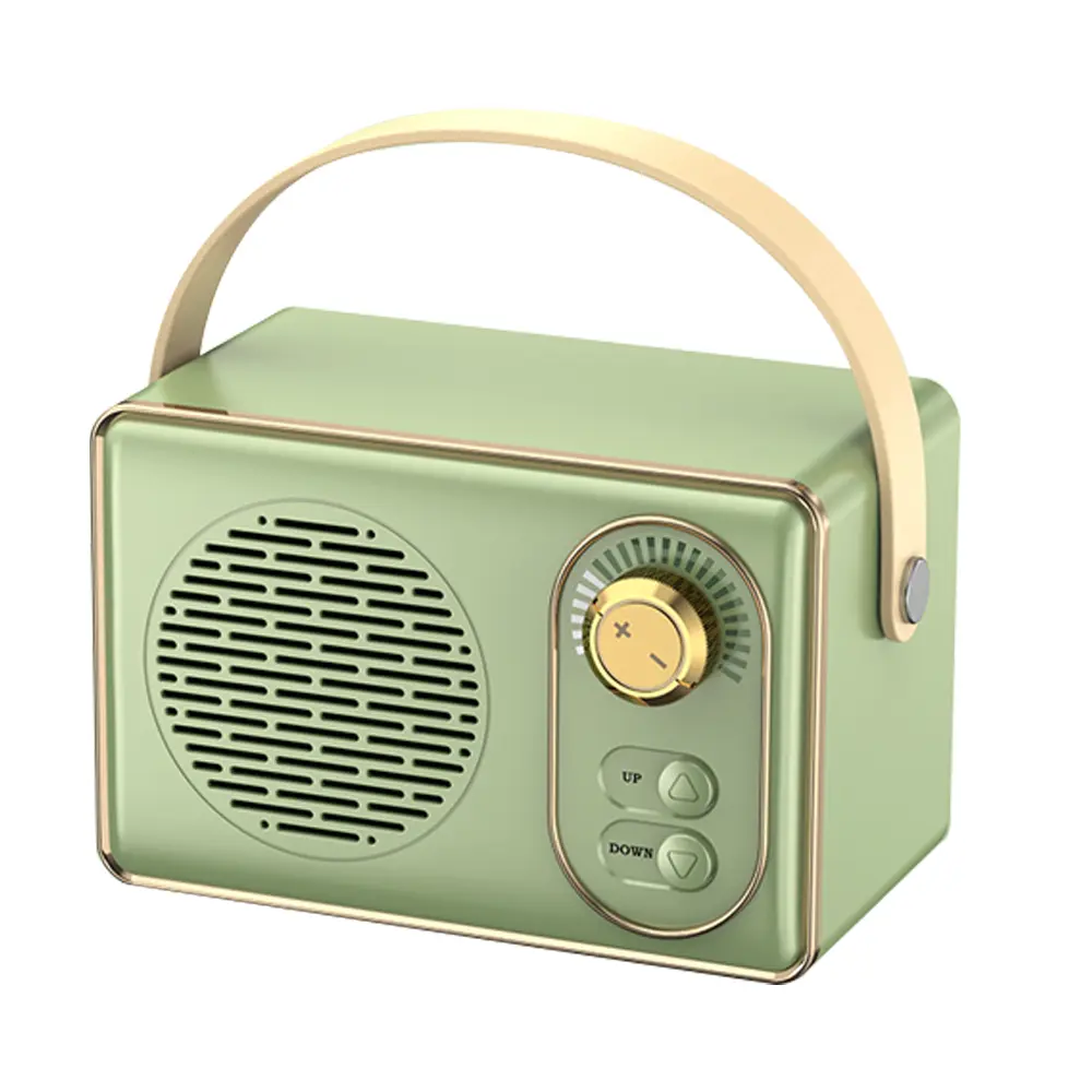 Retro Bluetooth Speaker Green Rechargeable Wireless Portable Bluetooth Speaker TF Card Recorder for Easy Portability Family Gatherings Room Decoration Holiday Birthday Gifts
