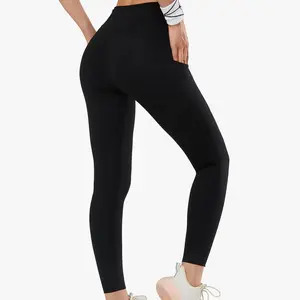 Yvette High Waist Sculpting Fitness Gym Leggings Women's High Support Leggings with Side & Back Pockets for High-Impact Workouts Elastic & Sweat-Wicking Material