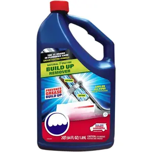 Build-Up Remover Drain Cleaner, Enzyme-Based Formula Helps  Clogs and  Buildup, Removes Odor, Safe for Septic Systems, Pipes, Toilets, Drains and Sinks, 64 oz