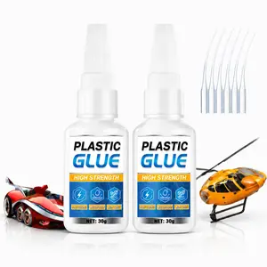 Super Glue for Plastic, 60g Plastic Glue  Adhesive, -Drying Model Glue for Plastic Repair, Miniatures, Legos,  Printing, ABS, PVC,  and DIY Crafts-6 Precision Applicator Nozzles