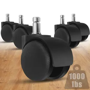 Office Chair Wheels 2 Inch Chair Caster Wheel Set of 5, Heavy Duty Chair Wheel Replacement Supports 1000 lbs, No Noise, Suitable for Hardwood Floors and Carpets