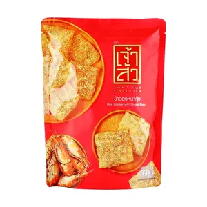 CHAO SUA Crispy Rice Crackers Shrimp Flavor 80g - Authentic Thai Snack, Salty & Savory, Popular TikTok Food