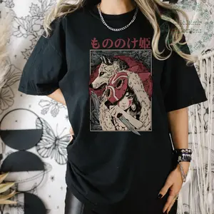 Mononoke Hime Shirt, Princess Mononoke, Cartoon Shirt, Hayao Miyazaki, Totoro Shirt, Kiki delivery Shirt