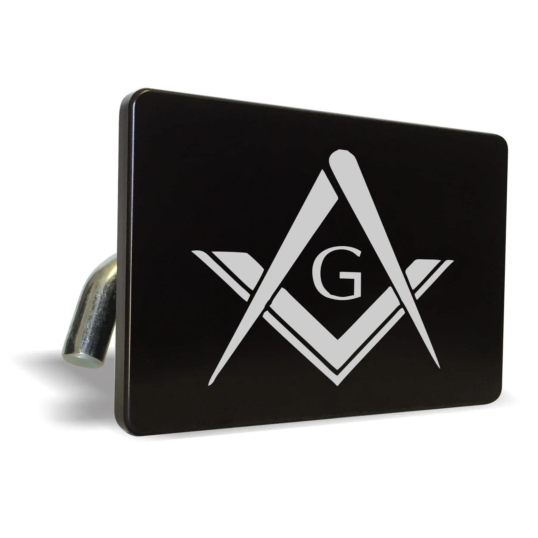 Laser Engraved Free Mason Design Premium Anodized Billet Aluminum 2" Receiver Trailer-Tow Hitch Cover - UV Resistant, Zinc & Foam-Infused, Luxury for Trucks, SUVs, Cars - Ideal Laser Engraved Gifts for Friends