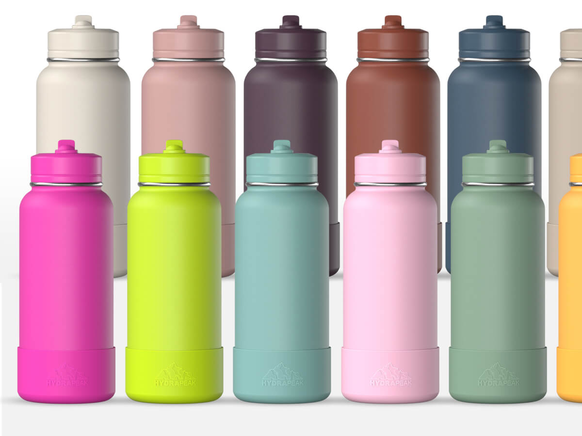 Hydrapeak 32oz Insulated Water Bottle with Straw Lid Leak & Spill Proof Keeps Cold for 24 Hours Hot for 12 Stainless Steel Drinkware Double Wall Insulation