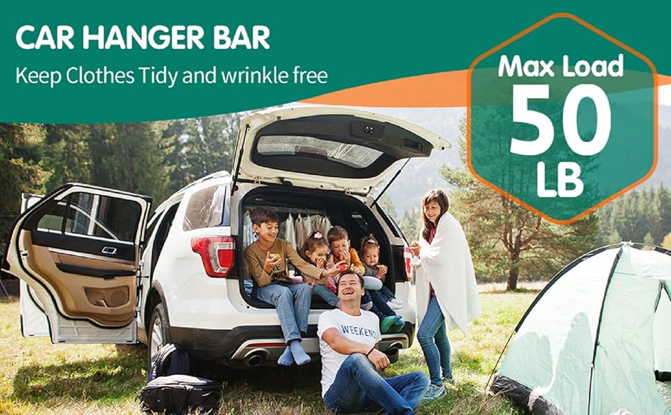 Adjustable Car Clothes Hanger Bar – 30–62 Telescopic Rod for Wrinkle-Free Hanging, Heavy-Duty Non-Slip Design for Cars & SUVs