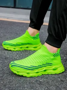 New Couple Socks Shoes Sport Solid Color Sneakers Unisex One-Click Lazy Shoes, Comfortable Casual Footwear for Men and Women