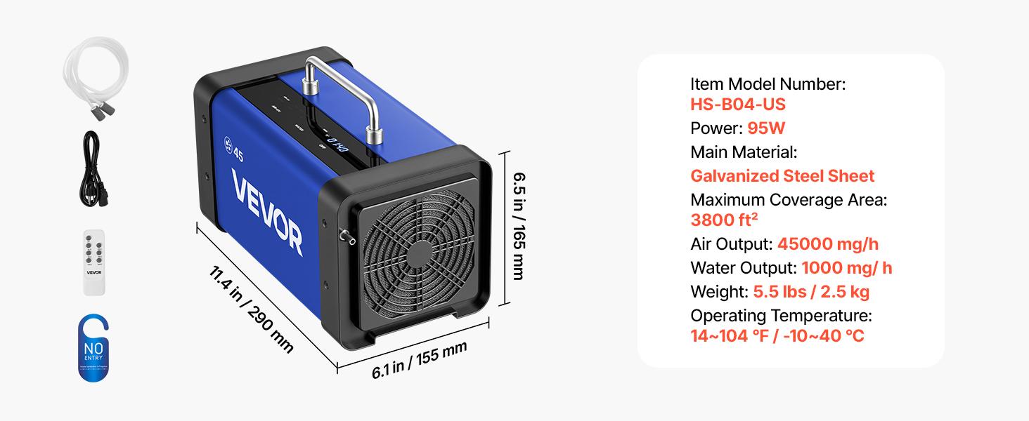 【Spotlight Day】VEVOR Ozone Generator, 45000mg/h Commercial Ozone Machine, with 15s Delayed Start & Dual-Hose Water Mode & LCD Touchscreen, Industrial Deodorizer for Car, Smoke, Home Odors, Up to 3800 sq.ft 【Spotlight Day】VEVOR Ozone Generator, 45000mg/h Commercial Ozone Machine, with 15s Delayed Start & Dual-Hose Water Mode & LCD Touchscreen, Industrial Deodorizer for Car, Smoke, Home Odors, Up to 3800 sq.ft