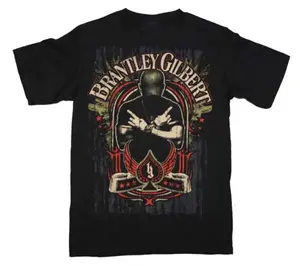 Brantley Gilbert Tee One Side Unisex Short Sleeve Vintage Black T-Shirt Cotton Fabric Crewneck Casual Menswear Top