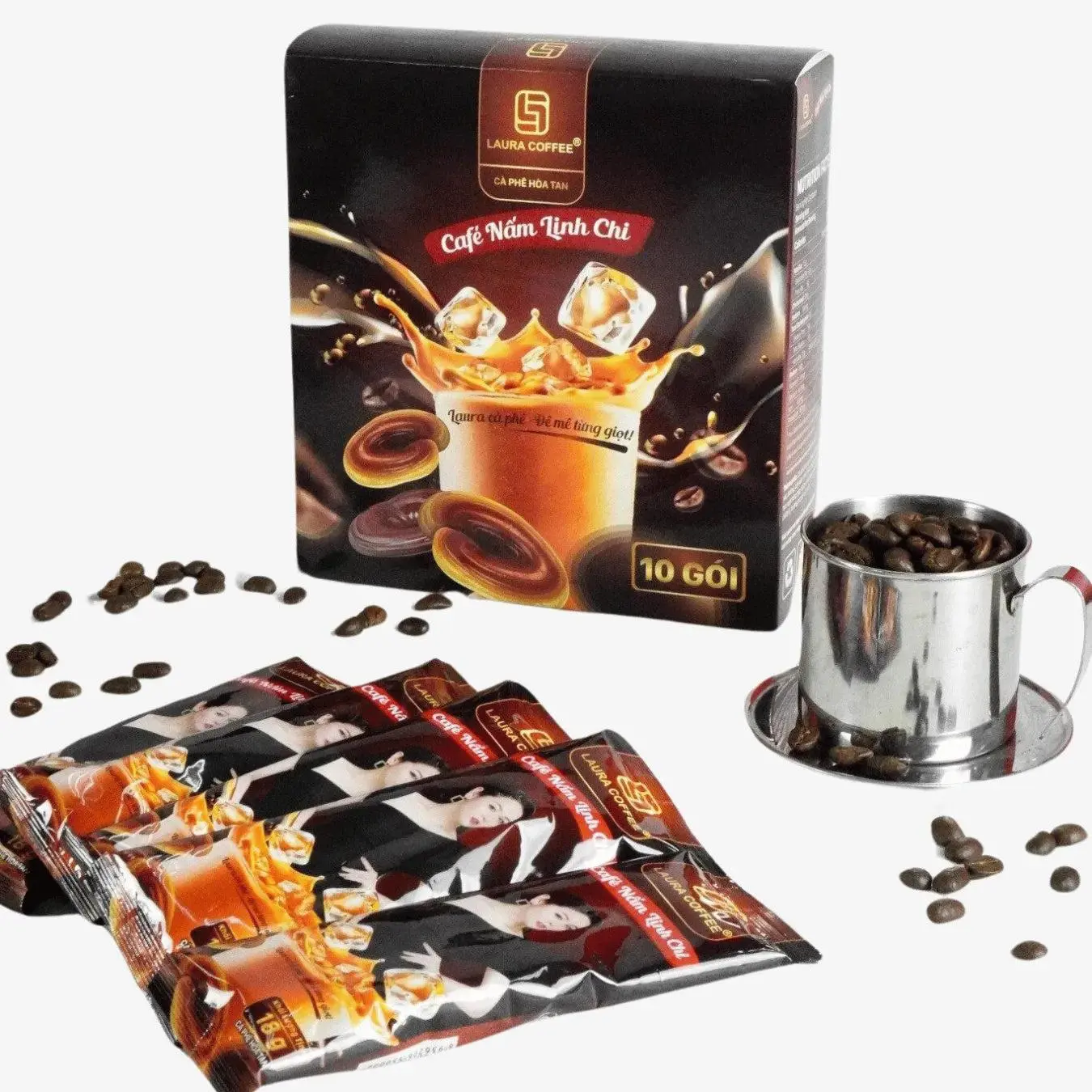 [Nhat Kim Anh] Laura Instant Coffee Cafe Nam Linh Chi 1 box