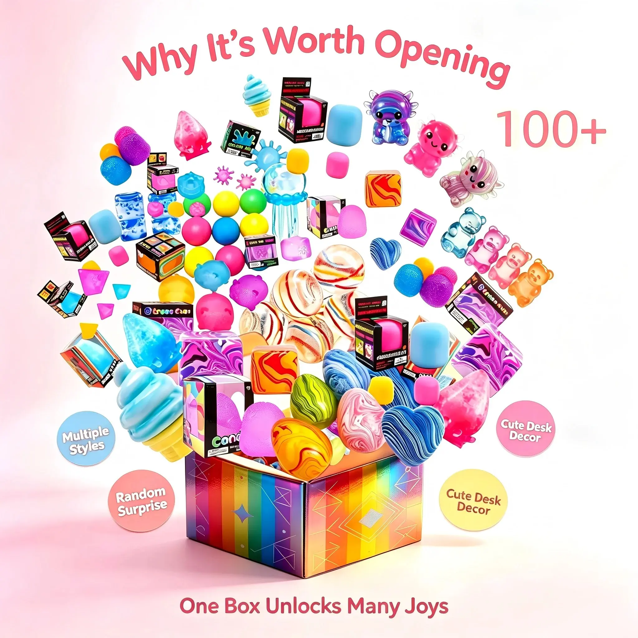 Over 100 rare and exciting sets for anti-anxiety, various textured stress-relieving toys, suitable for teenagers and adults