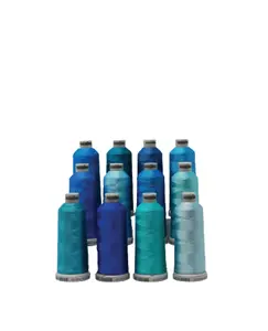 Aqua Shade Colors:  1,100-yards Mini Snap Cones, Polyneon #40, Machine Embroidery Thread Collection,  12 units/pack by MADEIRA