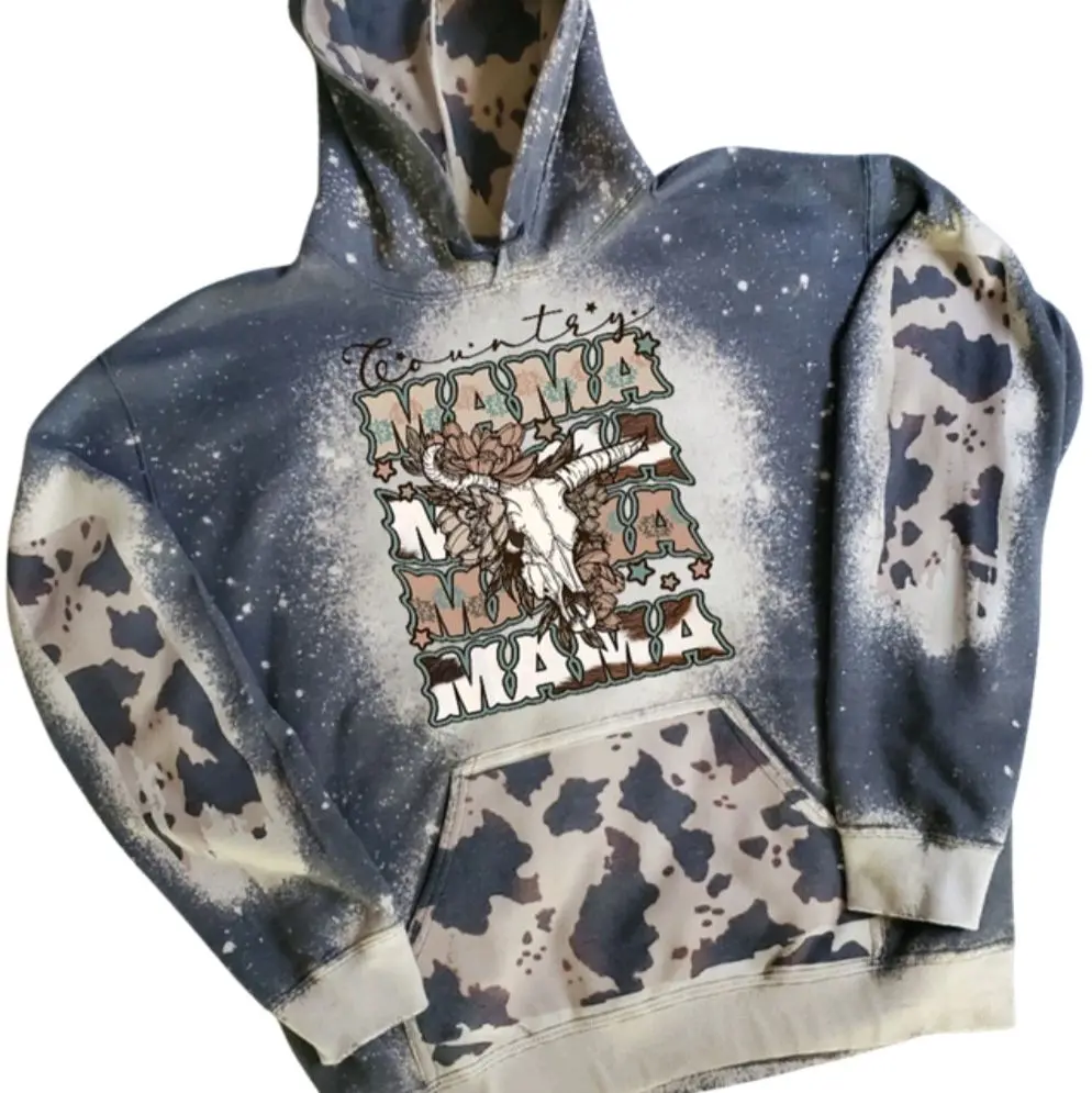 Country Mama Sublimation Bleached Hoodie