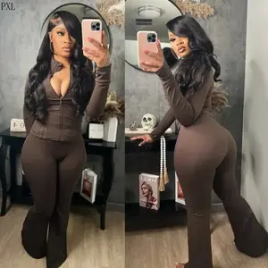 Fall Women Clothes Two  Flared Pants Tracksuits Set Casual Gym Active Wear 2  Set Lounge Womens Matching Sets Womenswear Comfort rodeo outfits women piece High Waist Sports Black Activewear