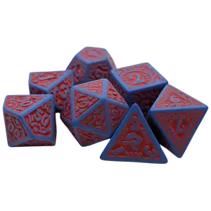 Magic Flame - Red Blue - 7 Piece DnD Dice Set | Acrylic RPG Gaming Dice