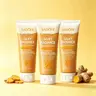 Mild Turmeric Physical Facial Scrub with Vitamin C - Gentle Daily Sensitive-Safe Exfoliator, Stabilized Curcumin & Natural Extract Brightener for All Skin Types, Dark Spot Correction, Oil Control, Pore Unclogging, Multi-Size Option