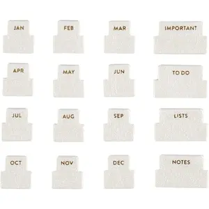 Vegan Leather Monthly Adhesive Tabs, Functional Planner Tabs for Organization, Sticky Index Page Markers, Journal and Notebook Accessories,  +