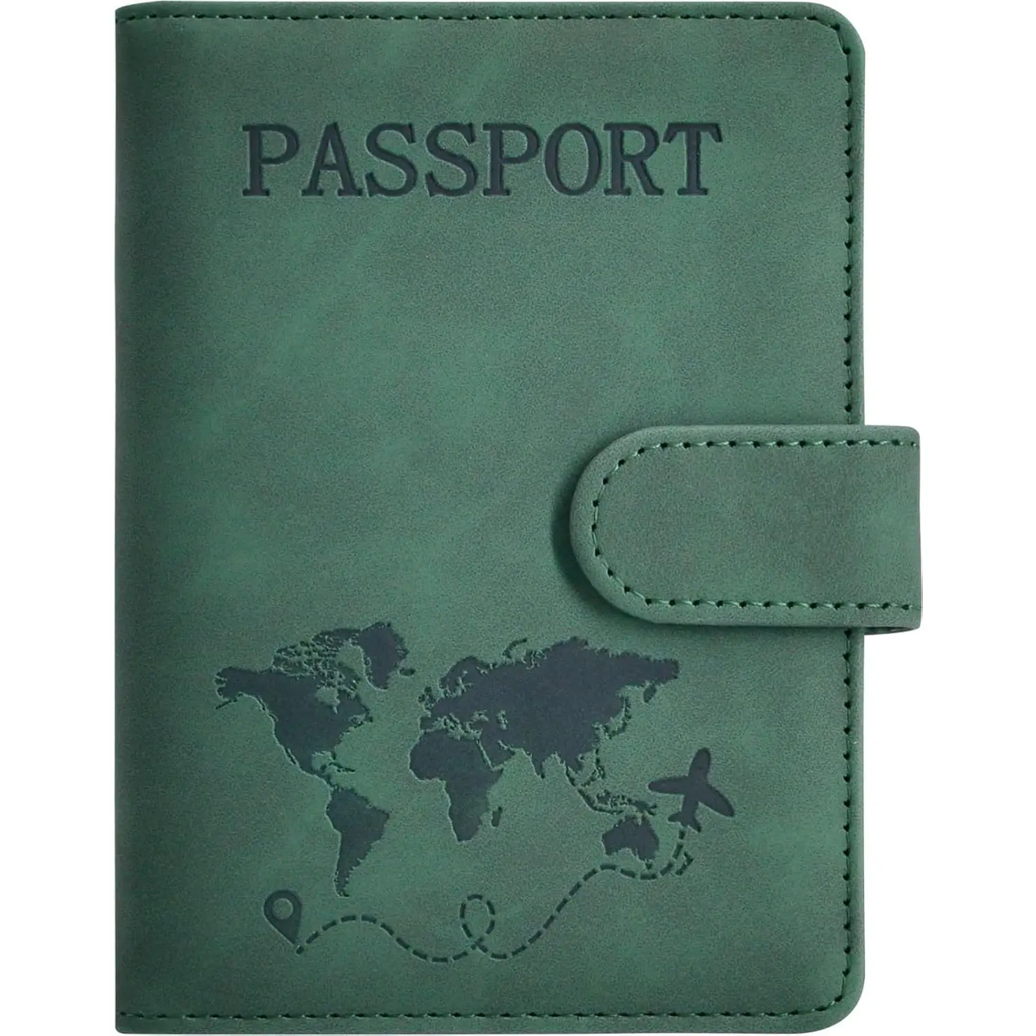 Passport Holder, Passport Cover with Credit Card Slot and Boarding Pass Slot Combo, Passport Wallet Case Book Travel  Have, RFID Blocking Leather Travel Accessories, Green