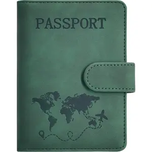 Passport Holder, Passport Cover with Credit Card Slot and Boarding Pass Slot Combo, Passport Wallet Case Book Travel  Have, RFID Blocking Leather Travel Accessories, Green