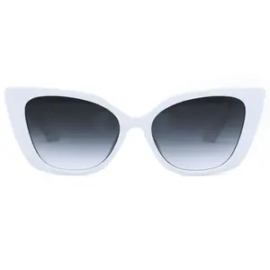 Sustainable SOPHIA -White Cat-Eye Sunglasses with Two-Toned Gradient Arms & Rubber Matte Finish Inspired by Sophia Loren