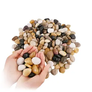 Natural River Rocks 1-2 Inch Ornamental Polished Pebbles Pebbles for Indoor Plants Small Rocks Decorative Rocks for Potted Plants Aquarium Gravel River Rocks for Plants,Aquarium,Fish Tank,Vases 1 LB
