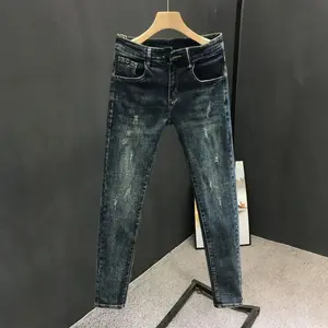 Streetwear 2026 New Men's Washed Denim Jeans Slim Cowboy Skinny Jeans Casual Spring Autumn Solid Korean Stretch Luxury Jeans