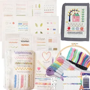 Complete Step-by-Step DIY Embroidery Book for Beginners & s: All-in-One Needlework Guide with Color Photos, Cross Stitch & Canvas Instructions, Flower Themed Craft Manual for Sewing, Embroidery Circle Preparation Handbook, Cross Stitch Kit