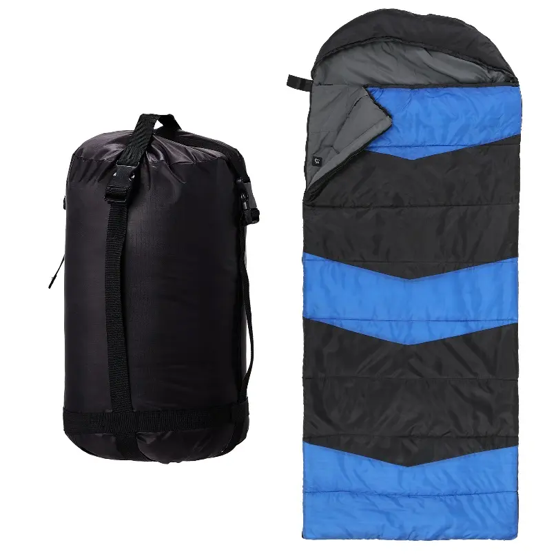 CalidoCasa Lightweight Heated Rectangular Sleeping Bag - Waterproof Polyester, USB-Powered Heating Pads, Adjustable Hood for Outdoor Camping, Hiking, Outdoor Sleep, Warm