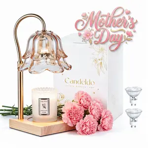 Candle Warmer Lamp, Lily of the Valley Flower Lamp, Height Adjustable with Timer, 2 Bulbs Included, Flameless Fragrance Lamp for Home Bedroom Decor, Ideal Gift for Mom Birthday Mother's Day Gifts