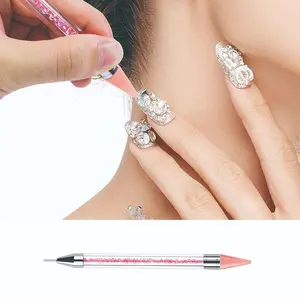 Dual-Head Rhinestone Picker Pen, Wax Adhesive Drill Pen, Nail Art Diamond Pick Tool, DIY Decoration Essential, Single Item