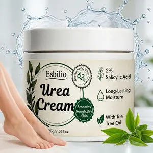 200g 62% Urea Cream with Salicylic Acid, Foot & Hand Care Cream for Dry Cracked Heels, Knees & Elbows, Body Moisturizer Enriched with Tea Tree Oil, Softens Dead Skin & Cuticles, Long-Lasting Moisture for Men & Women