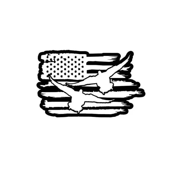 Duck Drake Hunting Decoy Teal Mallard Vinyl Sticker, American Flag Waterfowl Decal, Patriotic Duck Hunting Car Laptop Decor, Unique Gift for Hunters and Outdoor Enthusiasts