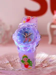 Kids Cute Cartoon Mermaid Design Wristwatch, Fashionable Luminous Watch for Girls, Trendy All-match Watch for Birthday Gift, Accessories