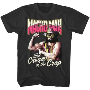 Macho Man Randy Savage Cream of The Crop Men's T Shirt Wrestling Legend Muscles T-Shirt Size S-6XL, All Colors, Gift for Women Men, Made In USA, US Size S-6XL, 100% cotton, Classic Fit, Unisex T-Shirt