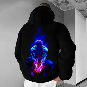 Akaza Demon Slayer Double-Sided T-Shirt, Sweatshirt, Hoodie - Anime Character Print with Relaxed Streetwear Fit for Men and Women Autumn Winter Fashion