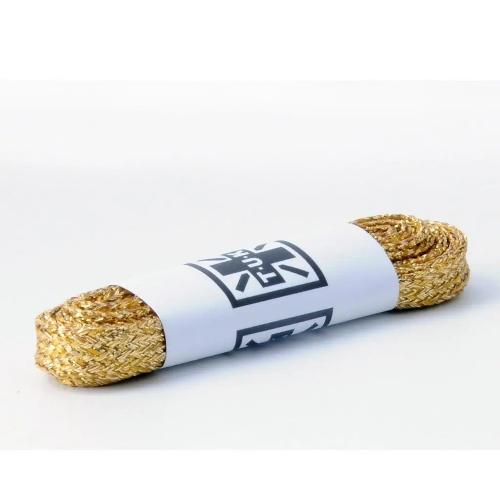 120 CM Metallic Gold Flat Laces