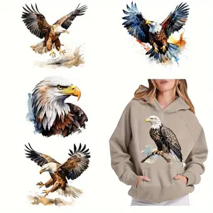 Eagle Pattern Heat Transfer Sticker, 6 Counts/set Washable Plastisol Patches for T-shirts, Jeans & Backpacks, DIY Craft Decoration Supplies Art