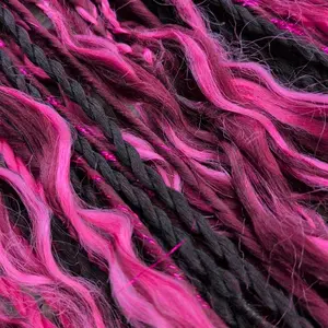 Draculant Dreadlock Extensions - Pink & Black, Hair Accessory with Elastic Design