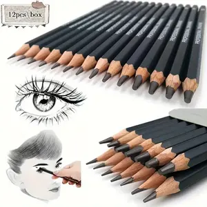 12 Precision Drawing Pencils Set, Professional Sketching and Painting Pencils, 2h-8b Hardness Range, Suitable for Artists, Students, Hobbyists, Art Materials