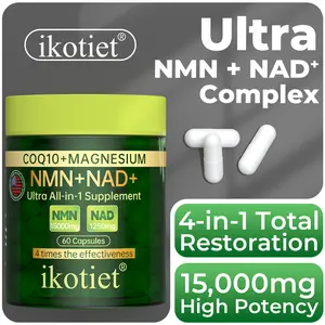 ikotiet Ultra NAD+ Complex with CoQ10 & Magnesium, 4-in-1 High Potency Cellular Restoration Supplement, 15000mg Active Formula, 60 Capsules